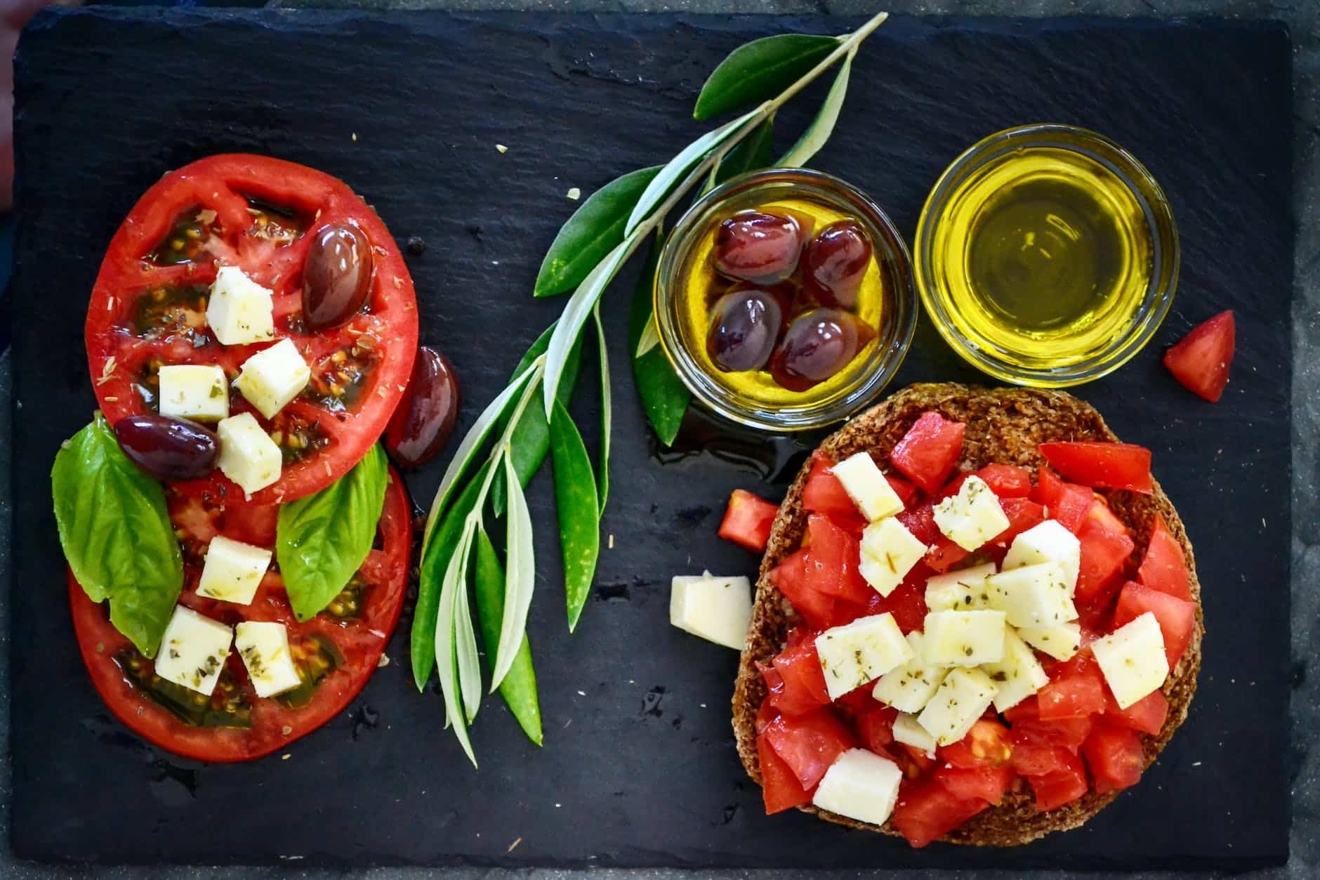 tomato salad with olive oil - Mediterranean Diet