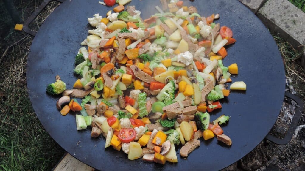 vegetables, healthy, grilling Seitan